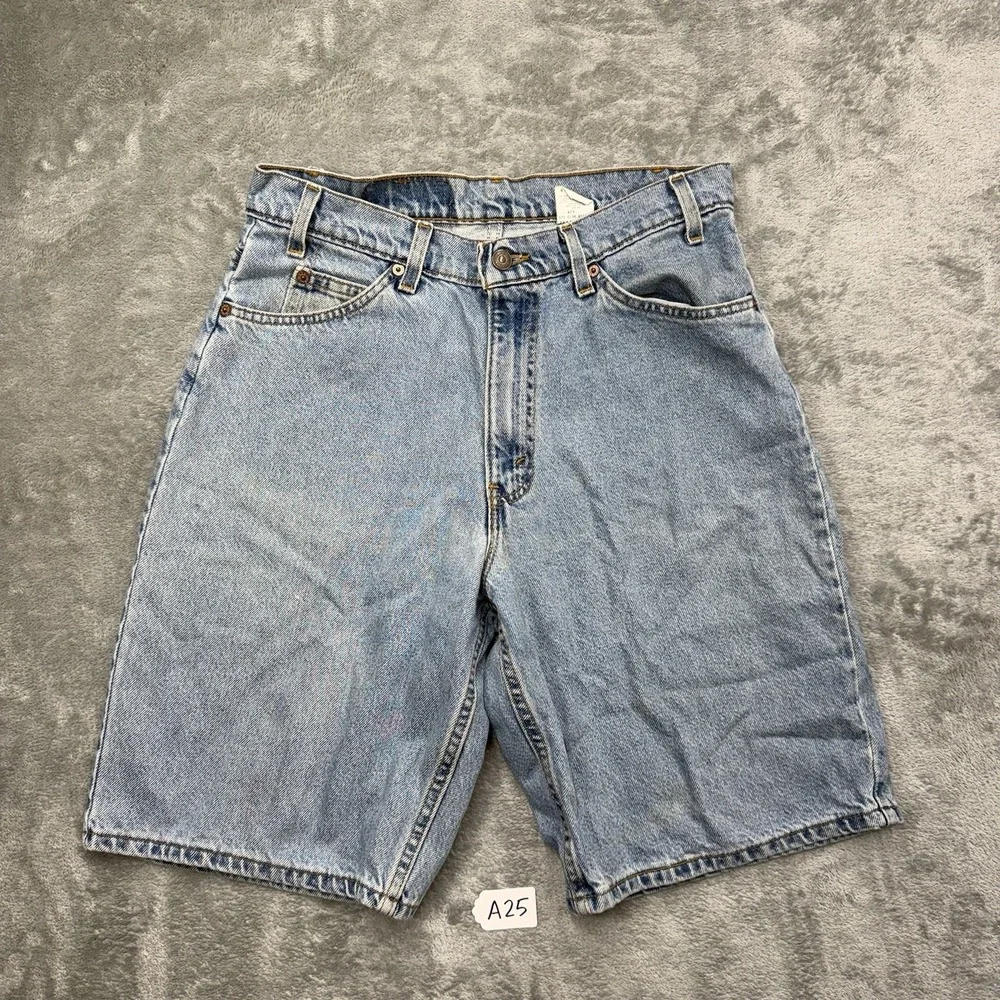 Vintage 90s Levi's 560 Orange Tab Loose Fit Size 32 Blue Denim Made USA Shorts